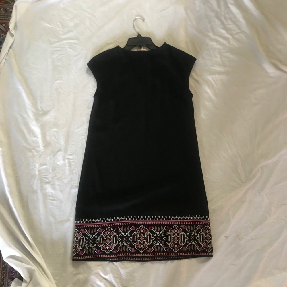 Navy Blue Embroidered Dress